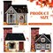 Greentek; 3PCS Fall Wooden House Decor Set – Rustic Farmhouse Autumn Tabletop Centerpieces for Thanksgiving Tiered Tray, Shelf, Coffee Table & Harvest Home Decorations; Category:Fall Tabletop Decor; Image:3